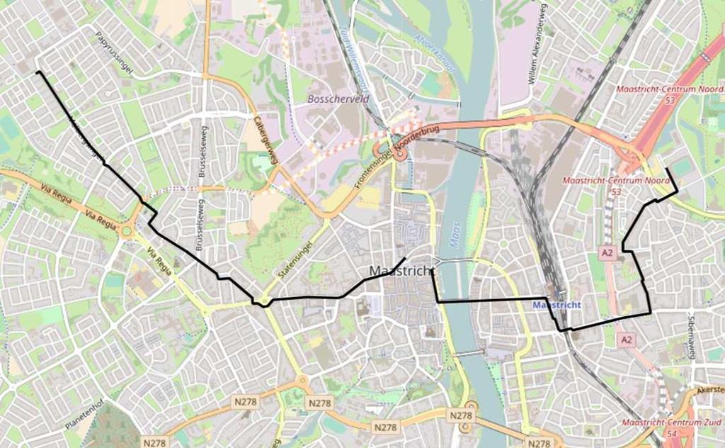 4.3 is een voorbeeld te zien van de routes die door de gemeenten Rotterdam en Utrecht zijn aangeleverd. Van alle routes zijn alle infrastructurele en omgevingskenmerken verzameld.