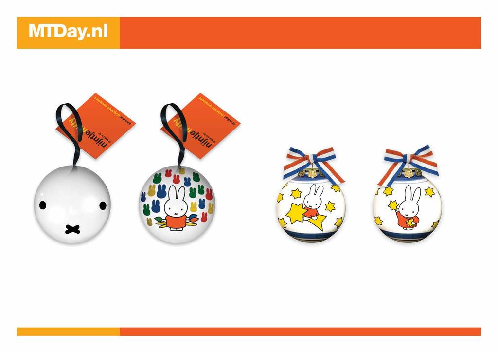 ornamenten miffy ornaments 514161 metaal Ø 6,8 cm.