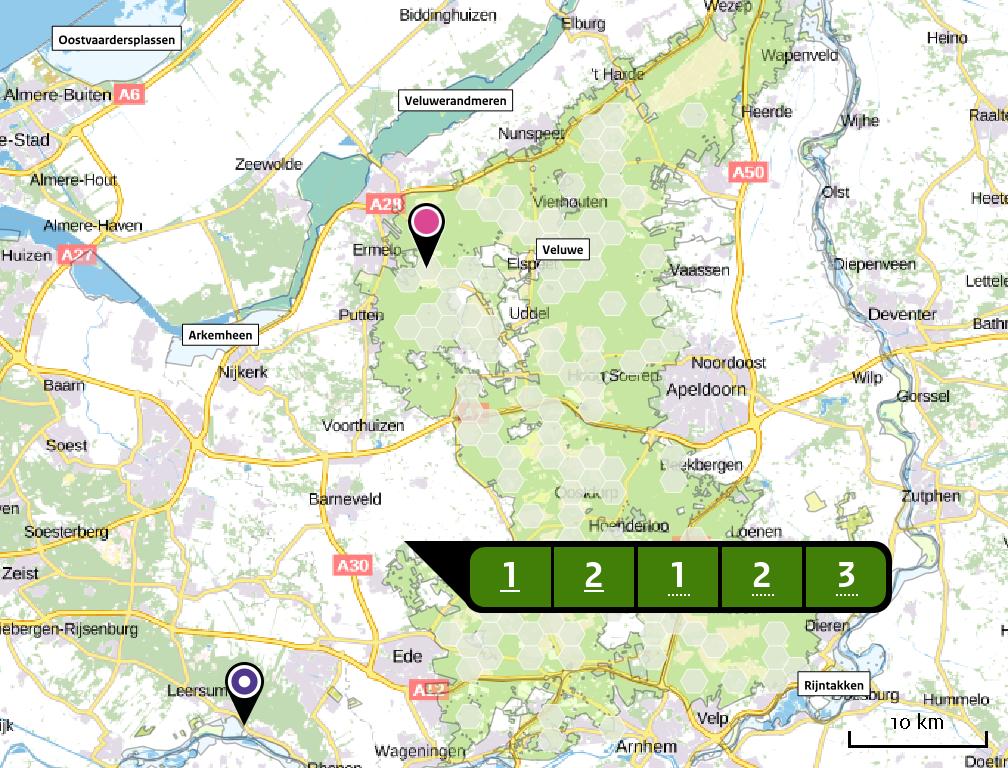 Depositie natuurgebieden Hoogste projectverschil (Rijntakken) Hoogste projectverschil per