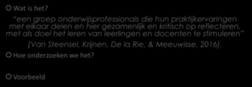 Professionele Leergemeenschap Ouderbetrokkenheid Wat is het?