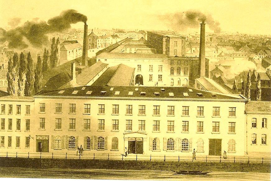 De Lousberg textielfabriek rond 1840.