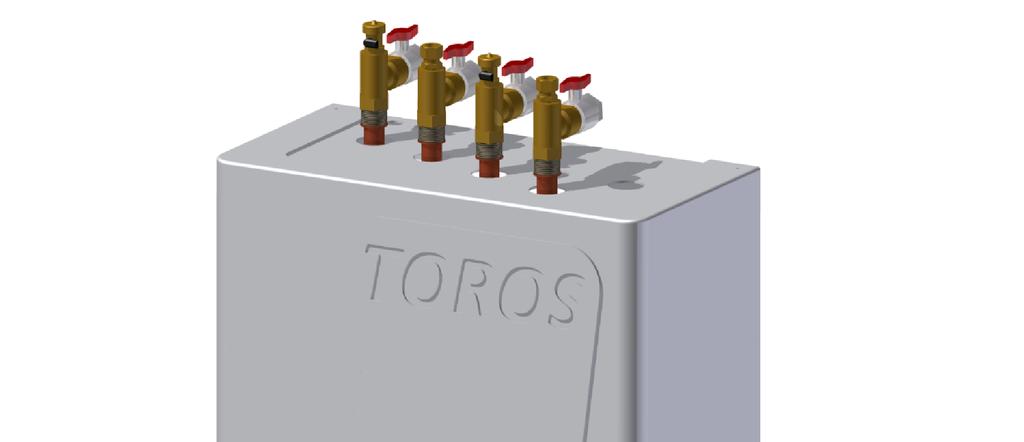 Installateurshandleiding Toros Vision Naar de bron en naar de CV kan gekozen worden tussen 1" binnendraad (standaard) of een 28mm knel koppelingen (optioneel).