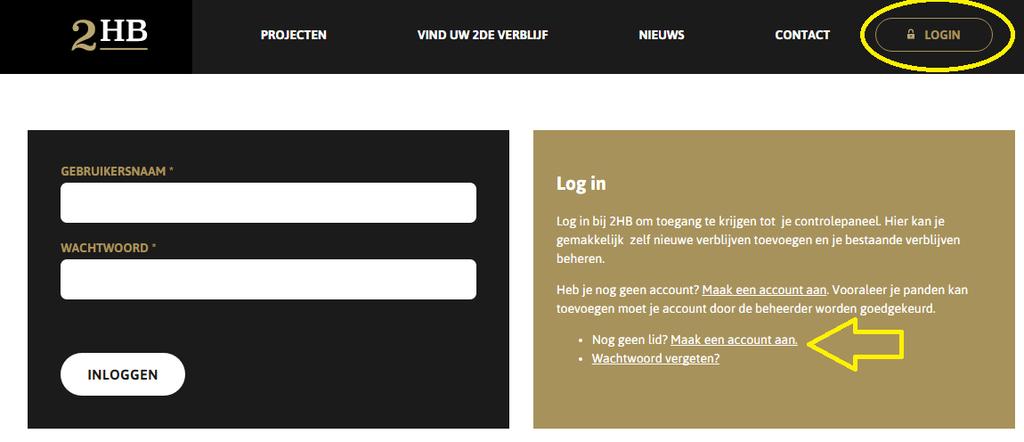 U kan uw panden plaatsen via de button LOGIN (rechtsboven op onze website), vervolgens dient u zich te registreren maak een account aan en na goedkeuring door 2HB kan u vervolgens uw pand plaatsen.