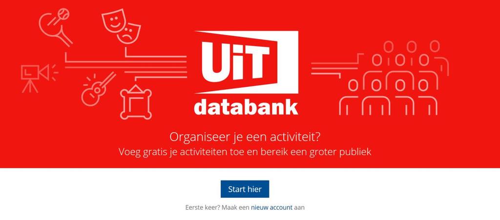 Eerste keer? Maak een nieuw account Heb je nog nooit gewerkt met de UiT-databank? Dan moet je een nieuw account aanmaken.