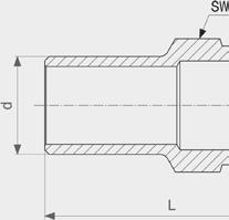 binnendraad cylindrisch Prestabo- Insteekstuk model 1111.