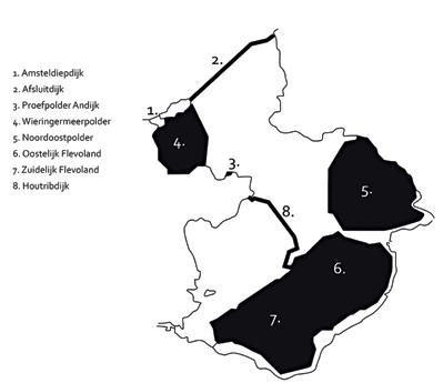 Uitgevoerde afsluitingen en droogleggingen in het kader van de Zuiderzeewerken.