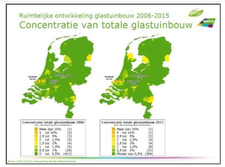 Schets glastuinbouw Limburg 823 ha glas ( 9.
