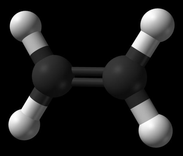 c. 3D ball and stick model van etheen d. C n 2n (bijv.