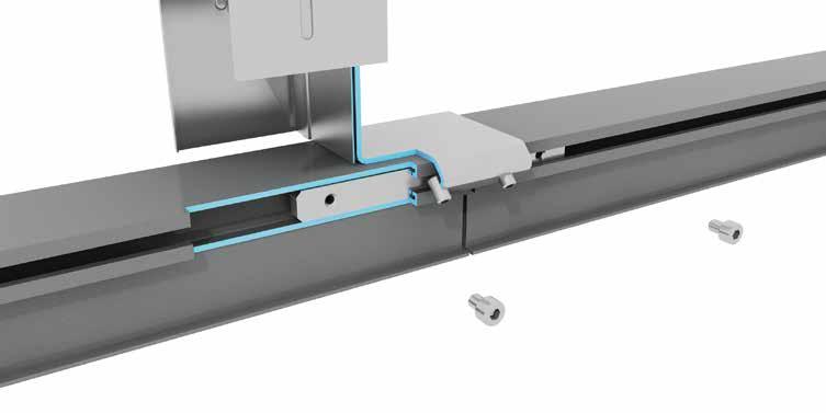 Knauf Pocket Kit - Afmetingen De verbinding van de rails ter hoogte van beide