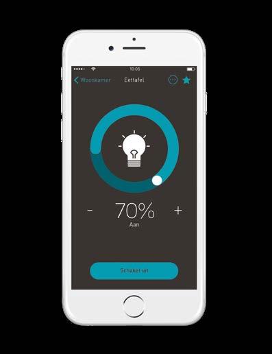 Lichtbesturing Verlichting in- en uitschakelen of exact op de gewenste waarde dimmen: Met de enet SMART HOME app kan de verlichting met maximale flexibiliteit worden geregeld.