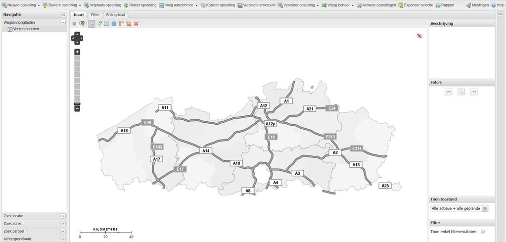 Verkeersboren.Vlaaneren - Startvenster Het startvenster bestaat uit vershillene blokken: 1. Verkeersboren takenbalk 1 2 5 2. Zihtbare infrastrutuur 3.