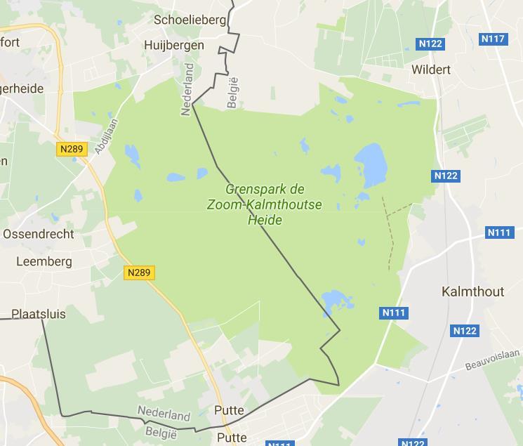 2. Materiaal en Methode 2.1 Studiegebied Het studiegebied omvat het Belgische grondgebied van het Grenspark de Zoom-Kalmthoutse Heide met een oppervlakte van ± 2207.