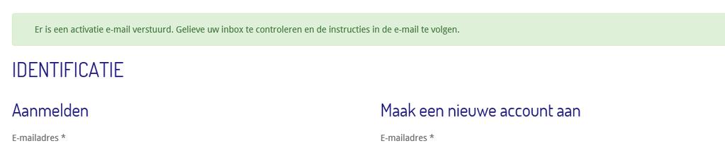 U ontvangt een e-mail waarin u gevraagd wordt uw account te