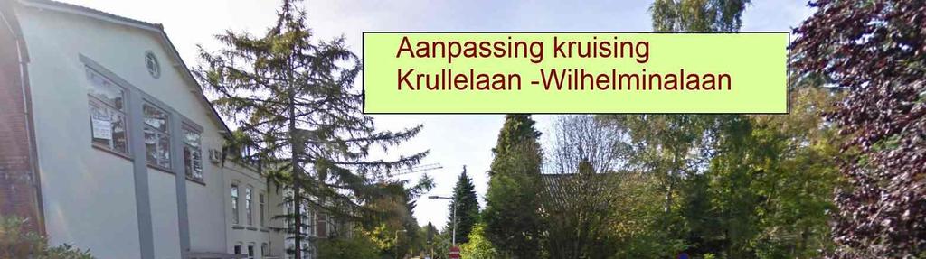 Situatie 8: Wilhelminalaan-Krullelaan. Op het gedeelte van de Krullelaan vanaf de Wilhelminalaan tot aan de Woudenbergseweg is éénrichtingsverkeer ingesteld.