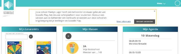 Door op Verzoek verzenden te klikken, verschijnt het verzoek van deze Scoodle-account in het schoolbeheer van de beheerder.