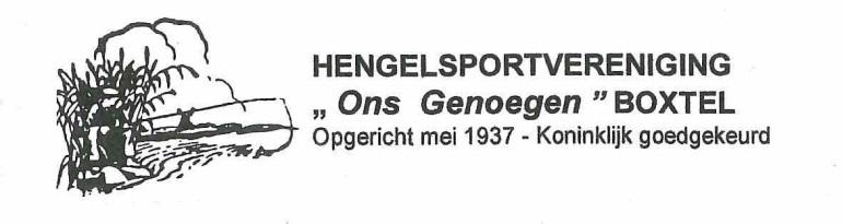 Verenigingslijst van viswateren 2018 Het bestuur van Hengelsportvereniging Ons Genoegen verklaart dat de houder van deze verenigingslijst van viswateren mag vissen in de in deze Iijst genoemde