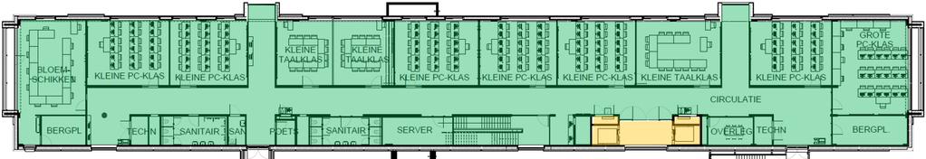 Fictieve scheidingsconstructies zijn aangeduid in het rood Figuur 143: Niveau +2 project De Verdieping met als