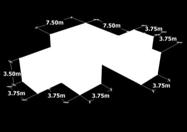 PRAKTISCH VOORBEELD 1: VORMFACTOR fform Nemen we een gebouw met een volume van ongeveer 490 m³.