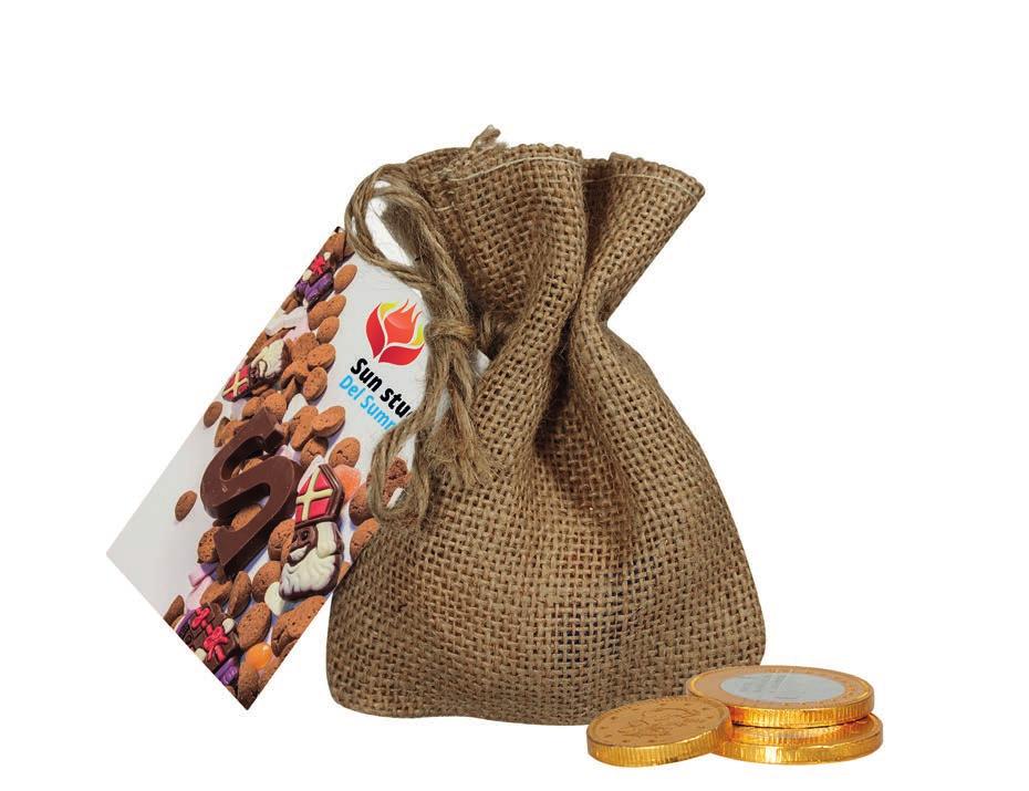 Jute zakje met chocolade