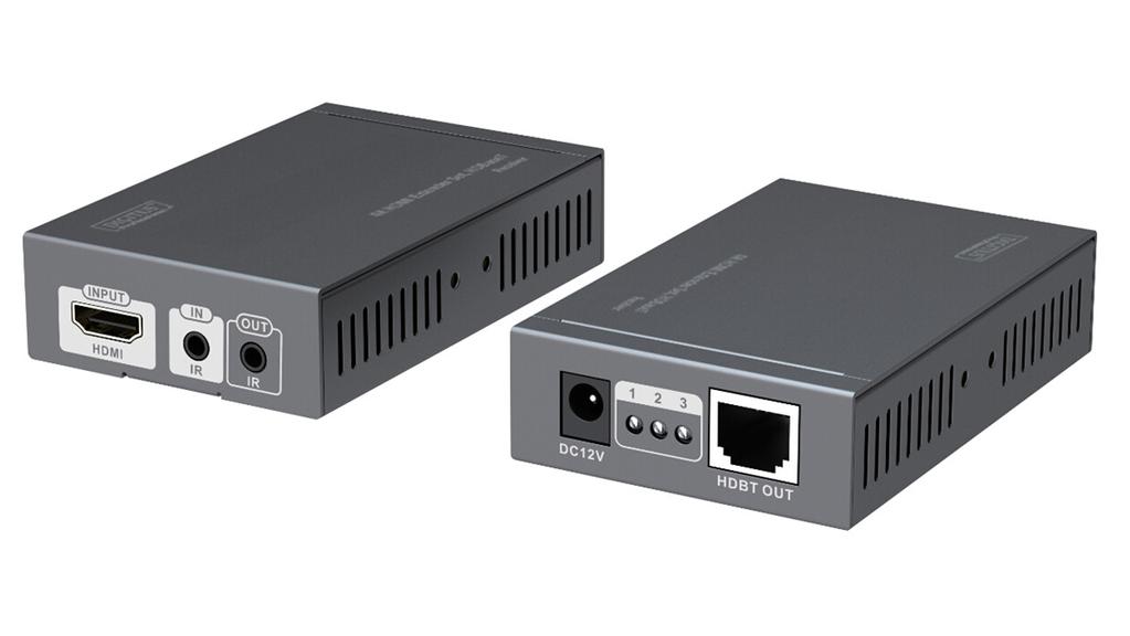 4K HDMI-uitbreidingsset, HDBaseT Handleiding DS-55501 De Digitus 4K uitbreidingsset, HDBaseT, biedt een uitbreidingsoplossing tot 100 m die voldoet aan de allerhoogste eisen, zowel voor grafische