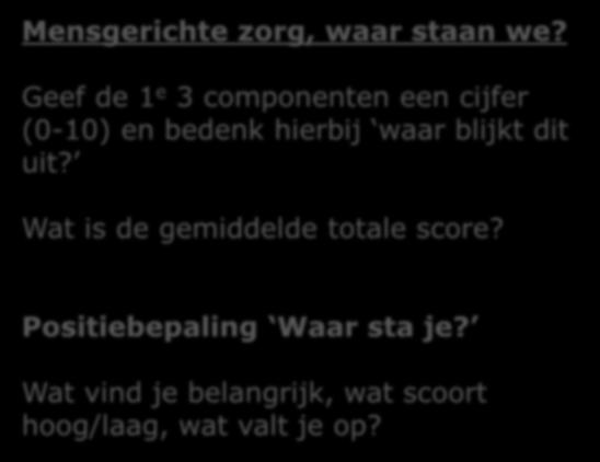 waar blijkt dit uit? Wat is de gemiddelde totale score?