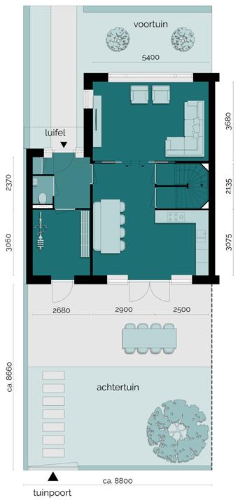 De woning is afgewerkt met stijlvolle jaren 30-kenmerken in moderne materialen. Benieuwd naar de mogelijkheden?