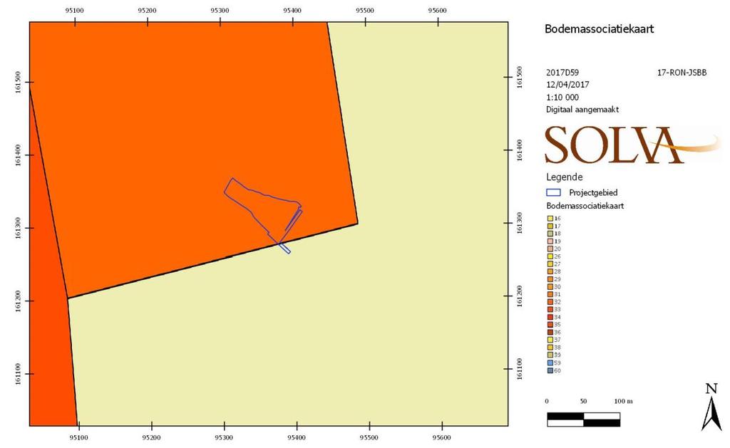 Het betreft dus voornamelijk een natte zandleembodem. Figuur 16. Bodemassociatiekaart (Databank Ondergrond Vlaanderen, geraadpleegd via WMS).