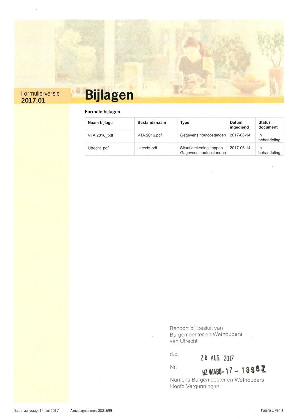 Frmulierversie 27. Bijlagen Frmele bijlagen Naam bijlage VTA 26_pdf Bestandsnaam VTA26.pdf Type Datum Status ingediend dcument Gegevens hutpstanden 27-6-4 In behandeling Utrecht_pdf Utrecht.