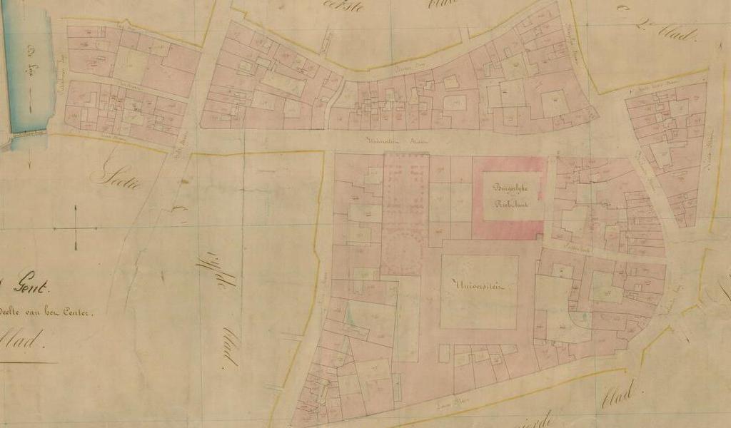 Korte Meere Universiteitstraat We schrijven op de kaart 1825. Dat was de tijd dat onze universiteit enkele jaren geleden werd gesticht.