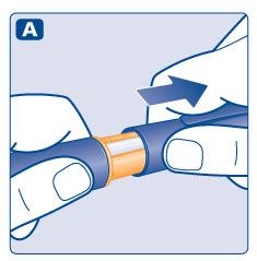 Controleer de naam en kleur van het etiket van uw NovoRapid FlexTouch pen om er zeker van te zijn dat deze de insulinesoort