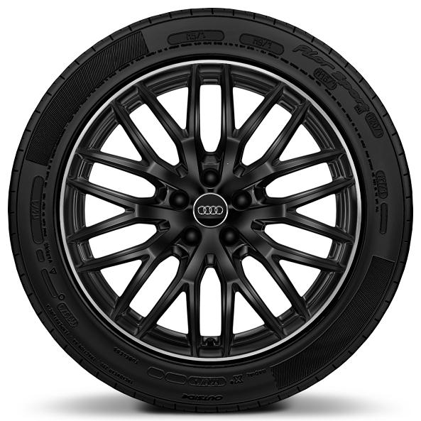 380 C8R Velgen, gegten lichtmetaal 8J x 19 "10-Y-spaak"-design, Audi Sprt - inclusief 235/40 R 19 banden - zwart