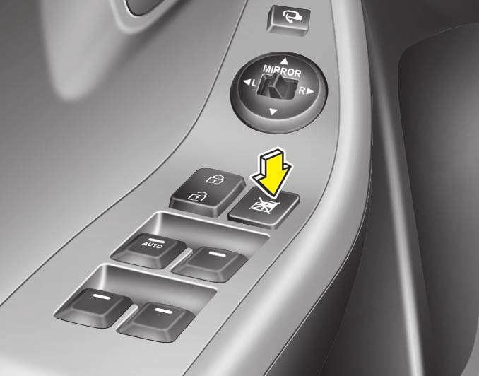 Kenmerken van uw auto AANWIJZING De klembeveiliging voor de portierruit aan bestuurderszijde werkt alleen als de automatische sluitfunctie wordt geactiveerd door de schakelaar geheel omhoog te