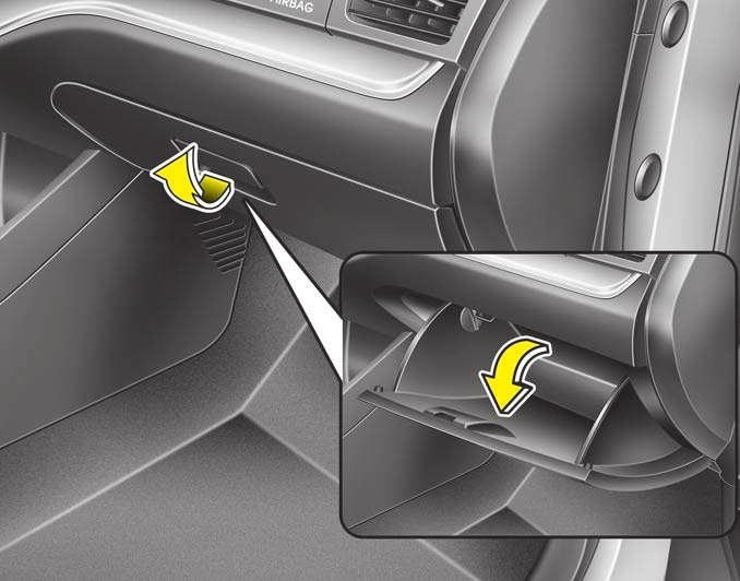 Kenmerken van uw auto OPBERGVAK In deze opbergvakken kunnen kleine voorwerpen voor bestuurder of passagiers worden bewaard.