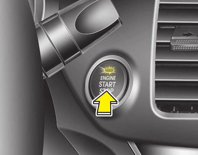 Rijden met uw auto OTA050003 De motor starten met een Smart Key (indien van toepassing) WAARSCHUWING Draag altijd geschikte schoenen tijdens het rijden.
