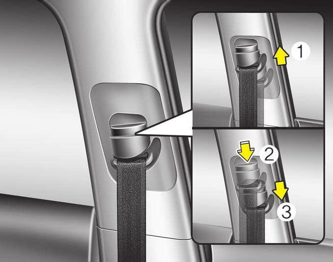 Veiligheidsysteem van uw auto Voorstoel OTA030017 Hoogteverstelling (Voorstoel) U kunt de hoogte van het bovenste bevestigingspunt in vier standen afstellen voor maximaal comfort en een maximale