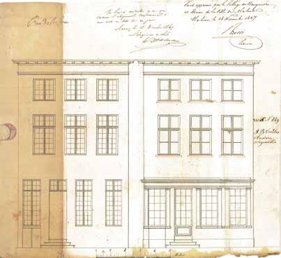 Bij de verbouwing van de voorgevel in 1847 bleef de keldertoegang aan de straat links onderaan behouden.