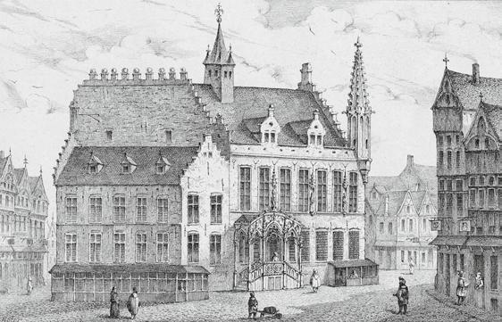 Het Schepenhuis Vleeshouwersstraat 6 HET MECHELSE SCHEPENHUIS: EEN VAN DE OUDSTE IN DE NEDERLANDEN (1288-1473) Het Oude Schepenhuis (rond 1288) Het Mechelse Schepenhuis is een van de oudste