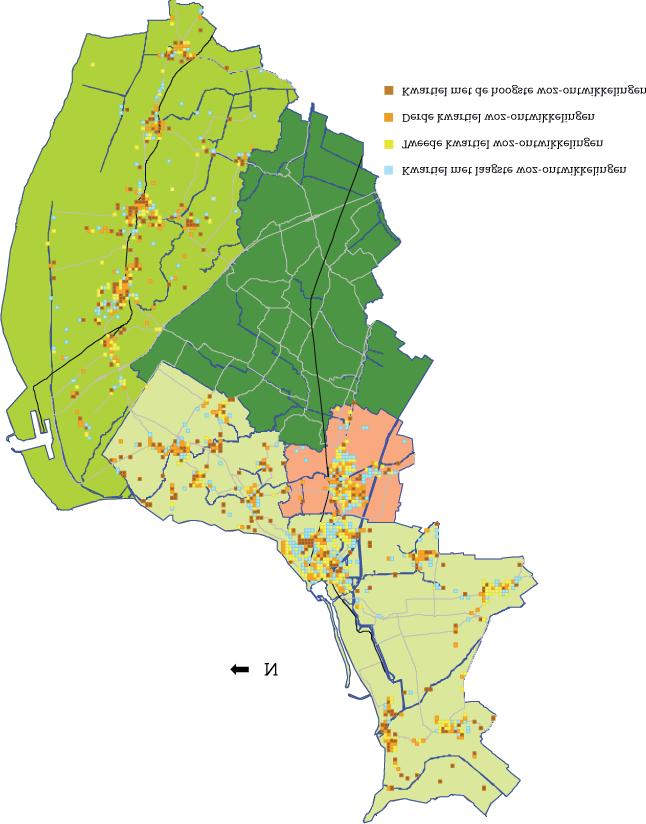 Figuur 3.3 Ontwikkeling woz-waarden in de Eemsdelta Bron:ELODEAL waarde het meest is gestegen redelijk gespreid is tussen woon- en centrumdorpen.