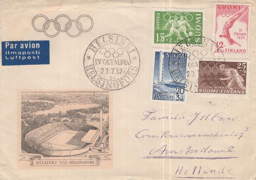 Olympische Spelen in Finland Mijn verzameling omvat de Olympische Spelen in Finland en bestaat dan ook uit alle zaken, die gerelateerd zijn aan: de organisatie van de Olympische Zomerspelen van 1940