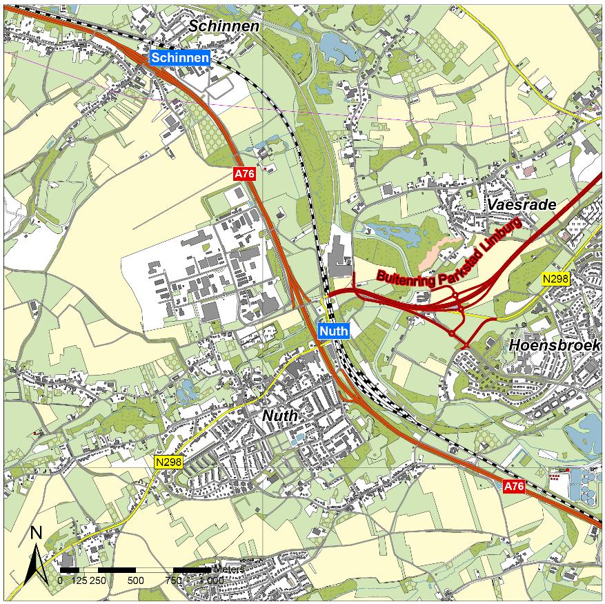 HOOFDSTUK 1 Inleiding 1.1 AANLEIDING De aansluiting Nuth op de A76 is een cruciale schakel in het functioneren van het verkeerssysteem in de regio Parkstad Limburg.