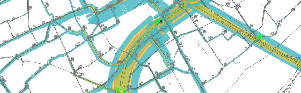 natransport fiets: geel of beiden: oranje). Figuur 4. Uitsnede van de OV-toedeling in het centrum van Den Haag, gesorteerd naar voor- en natransportmode 4.