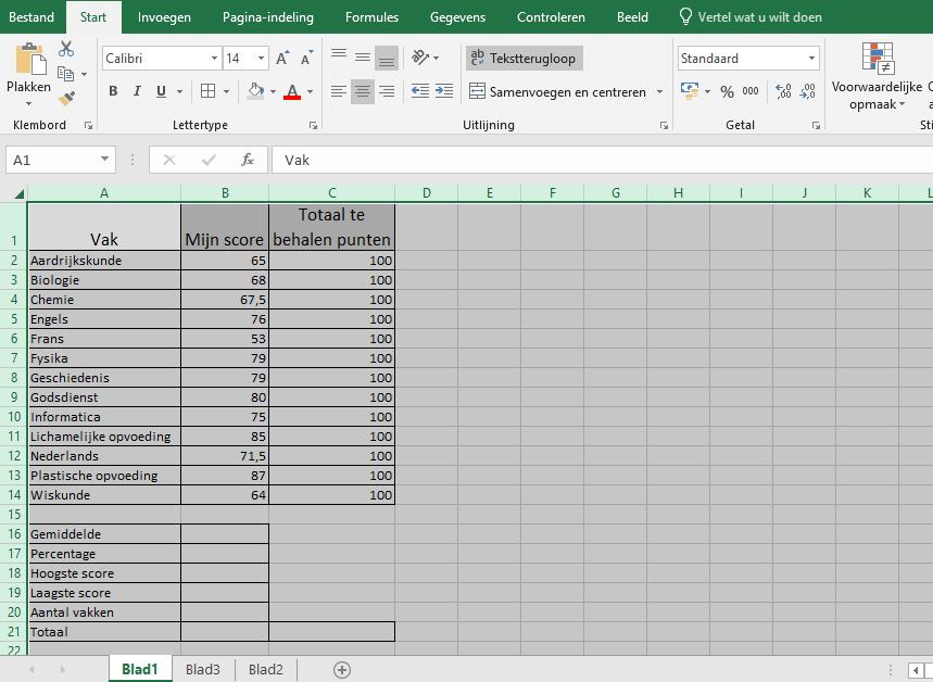 o Je kan ook beide methodes combineren. Jouw formule komt met zowel een : als een ; (vb. A1:A4;A8 cellen A1 t.e.m. A4 zijn geselecteerd alsook cel A8) 2.