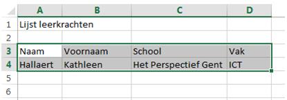 Excel 2016 Basis Pagina 24 van 87 Eén cel selecteren Er bestaan meerdere manieren om een enkele cel te selecteren.
