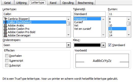 Excel 2016 Basis Pagina 61 van 87 Lettertype aanpassen via het dialoogvenster Celeigenschappen Open het tabblad Start en klik in de groep Lettertype op het startpictogram.