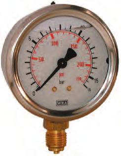 Glycerine manometers 7 Nauwkeurigheid: Diameter 63mm: +/- 1,6% Diameter 100mm: +/- 1% Nauwkeurigheid: Diameter 63mm: +/- 1,6% Diameter 100mm: +/- 1% Heavy duty manometer ø-63 & 100 - BSP