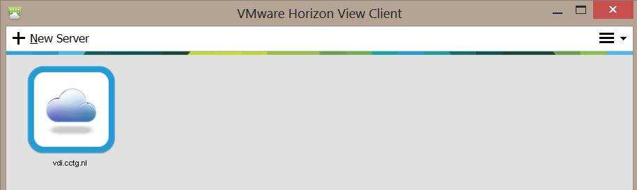 5 Naar de Productieomgeving met VMware Horizon Client (laptop) Volg onderstaande stappen om de