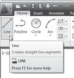 12 Basiscursus AutoCAD 2012 en LT 2012 Eventueel kunt u de ribbon parkeren (anchor left/right) als een dashboard.