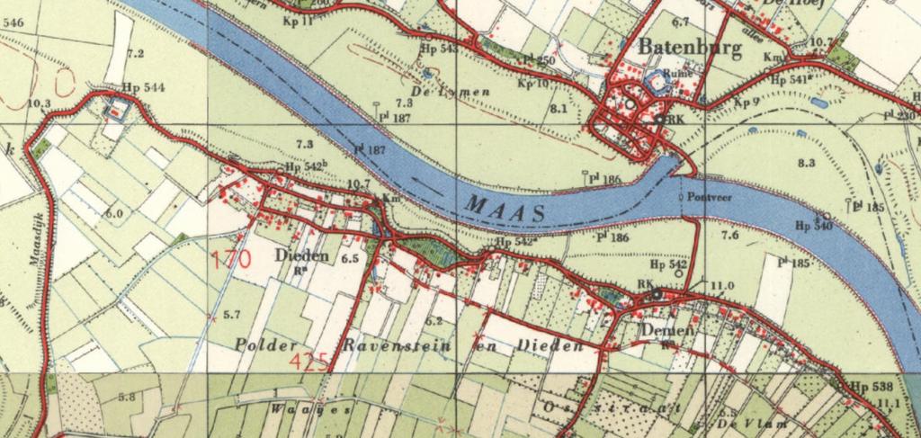 Afbeelding 4.8: Topografische kaart 1957 (bron: www.topotijdreis.nl). 4.2.