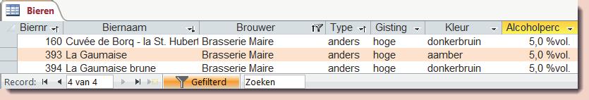 3 Selecteer de kolom Kleur. 4 Activeer de optie zoek en vervang, zoek naar het woord aamber en vervang het door amber. 5 Selecteer de kolom Type.