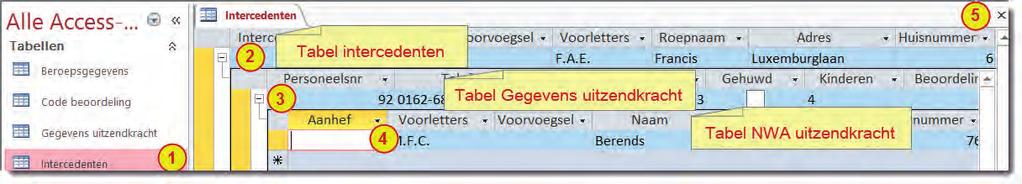 Relaties leggen 5 5 Klik met de rechtermuisknop op het tabblad Relaties voor Eco uitzendbureau en kies in het snelmenu voor Alles sluiten.